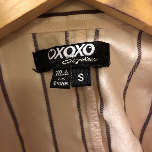 Retro Pink & Brown Striped Wrap Shirt - Picture 3 of 13